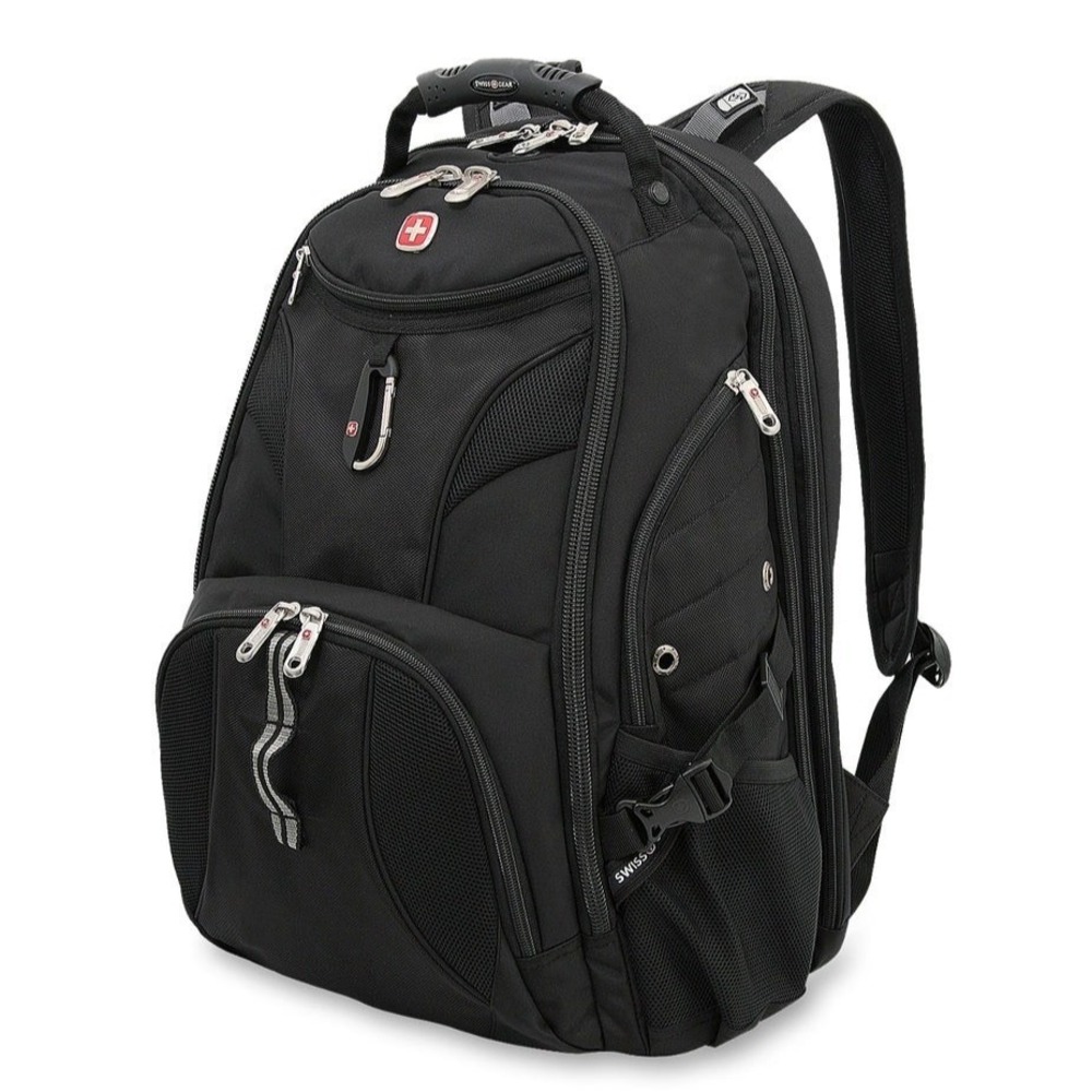 SwissGear 1900 ScanSmart Laptop Backpack Black 19x14x6 Airflow Multi Pockets Zip - Picture 2 of 16